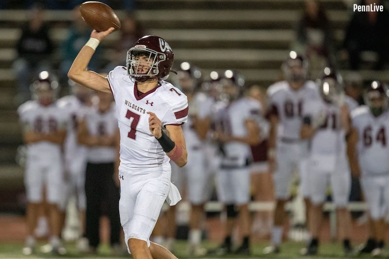 Eli Reider attempts a pass during his 2023 season that earned him a top spot for returning QB's in 2024