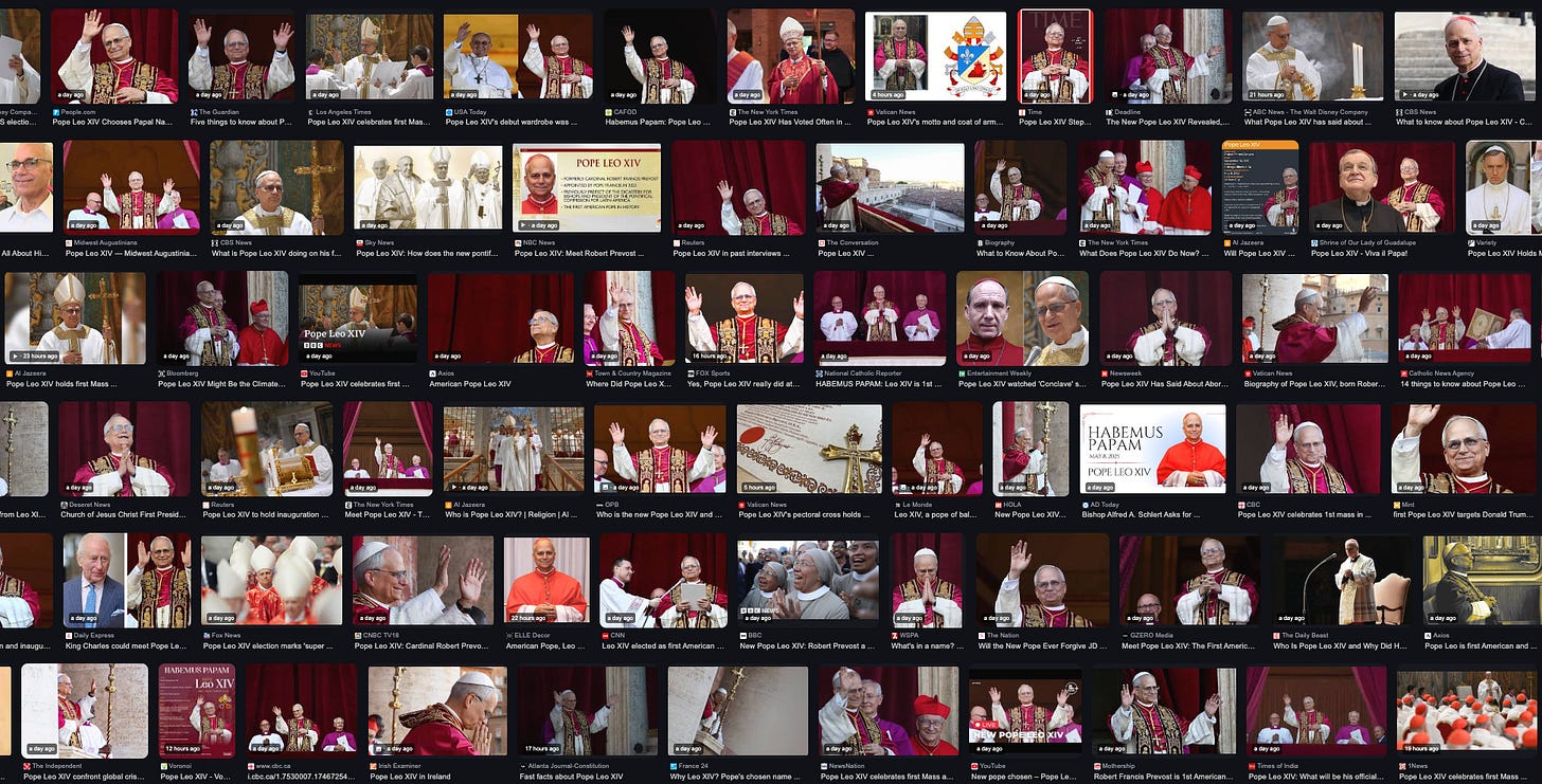 a batch of images of Pope Leo XIV
