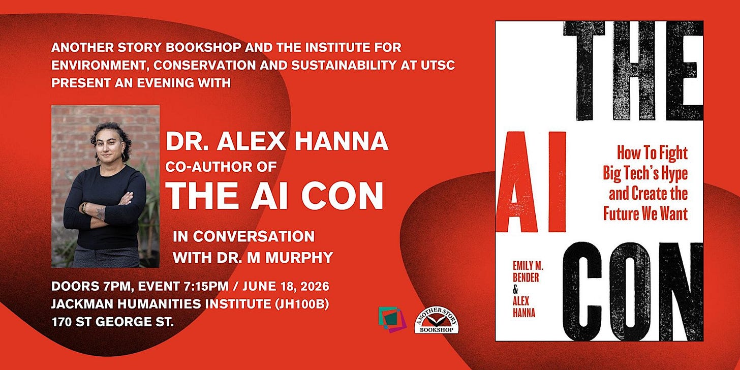 Dr. Alex Hanna, author of THE AI CON (with Dr. M Murphy)