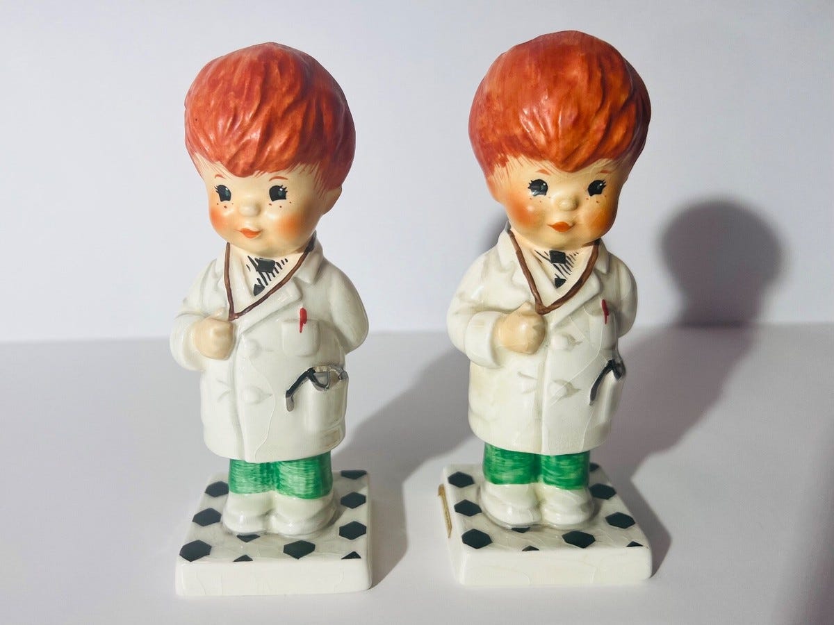 Vintage Goebel Porcelain Hummel Trouble Shooter Red Head Boy Doctor