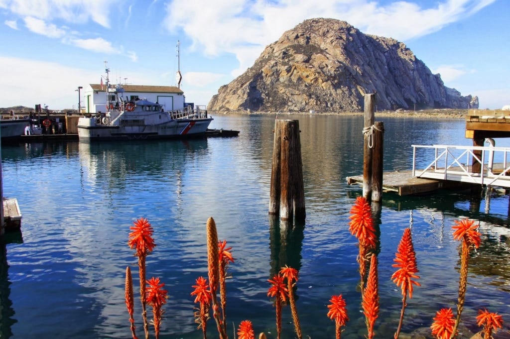 The Morro Bay rock in Central California.