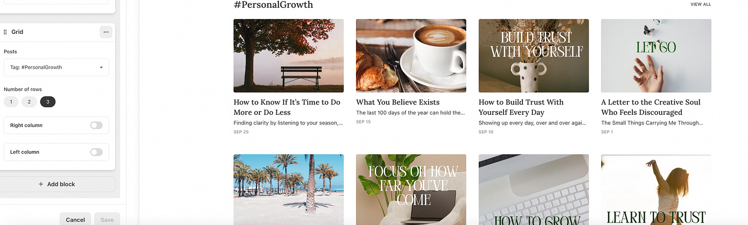 Substack Grid Layout