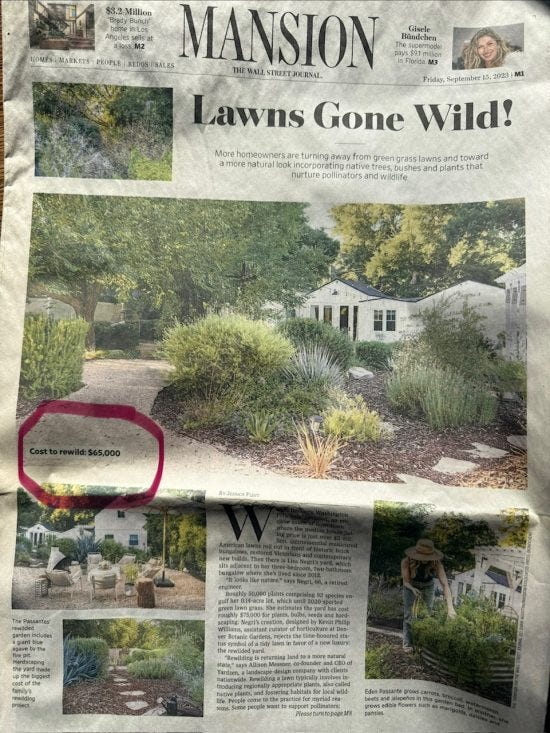 photo of WSJ expensive rewilding project