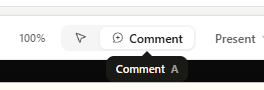 Claude Design toolbar with the Comment button above the animation preview.