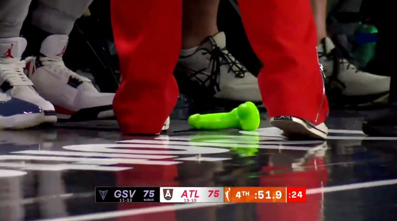 Fan Throws Lime Green Dildo on Court During Dream vs. Valkyries Game