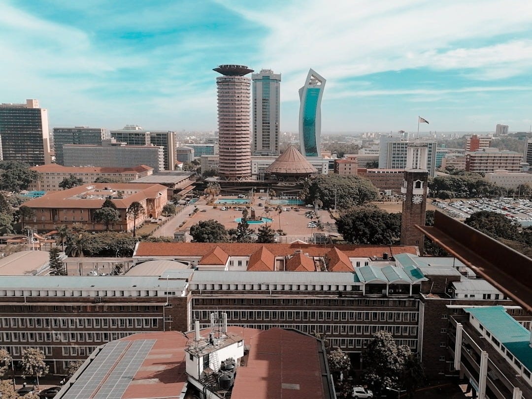 a view of a city from a tall building
