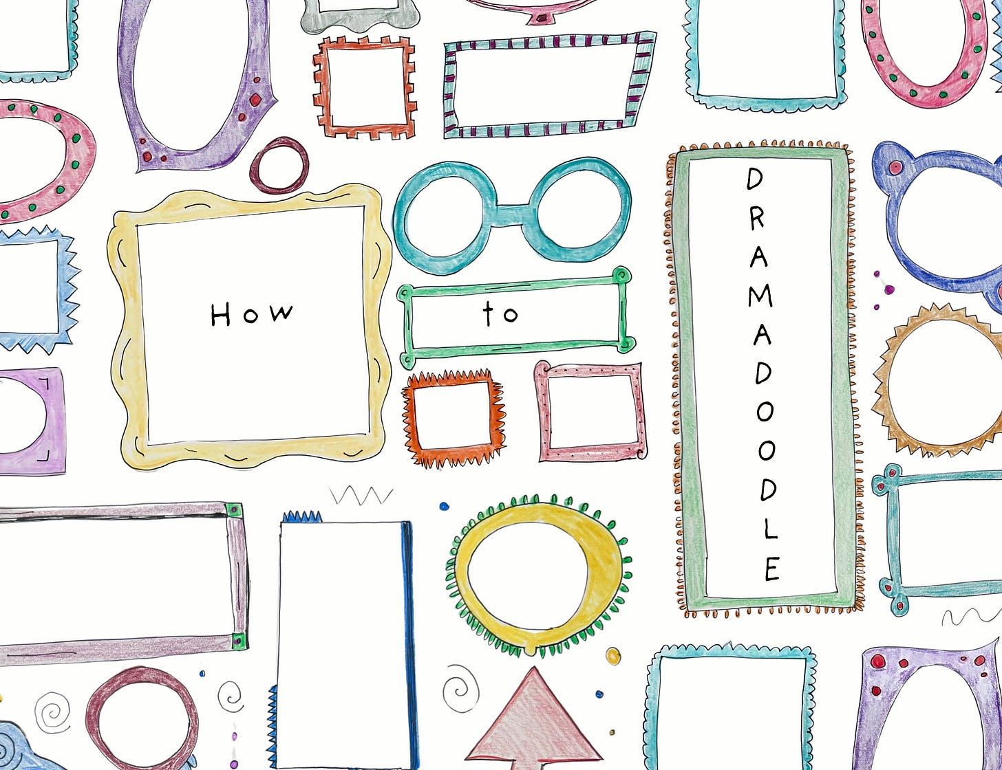 How to Dramadoodle surrounded by small colorful frames