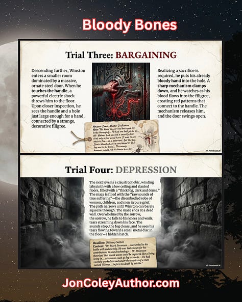 9 promo pics, mostly about the book Bloody Bones.