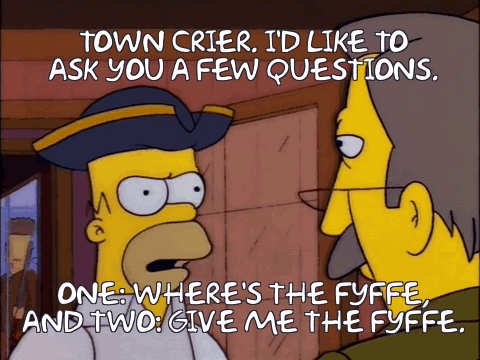 a cartoon of homer simpson talking to a man with glasses a cartoon of homer simpson talking to a man with glasses