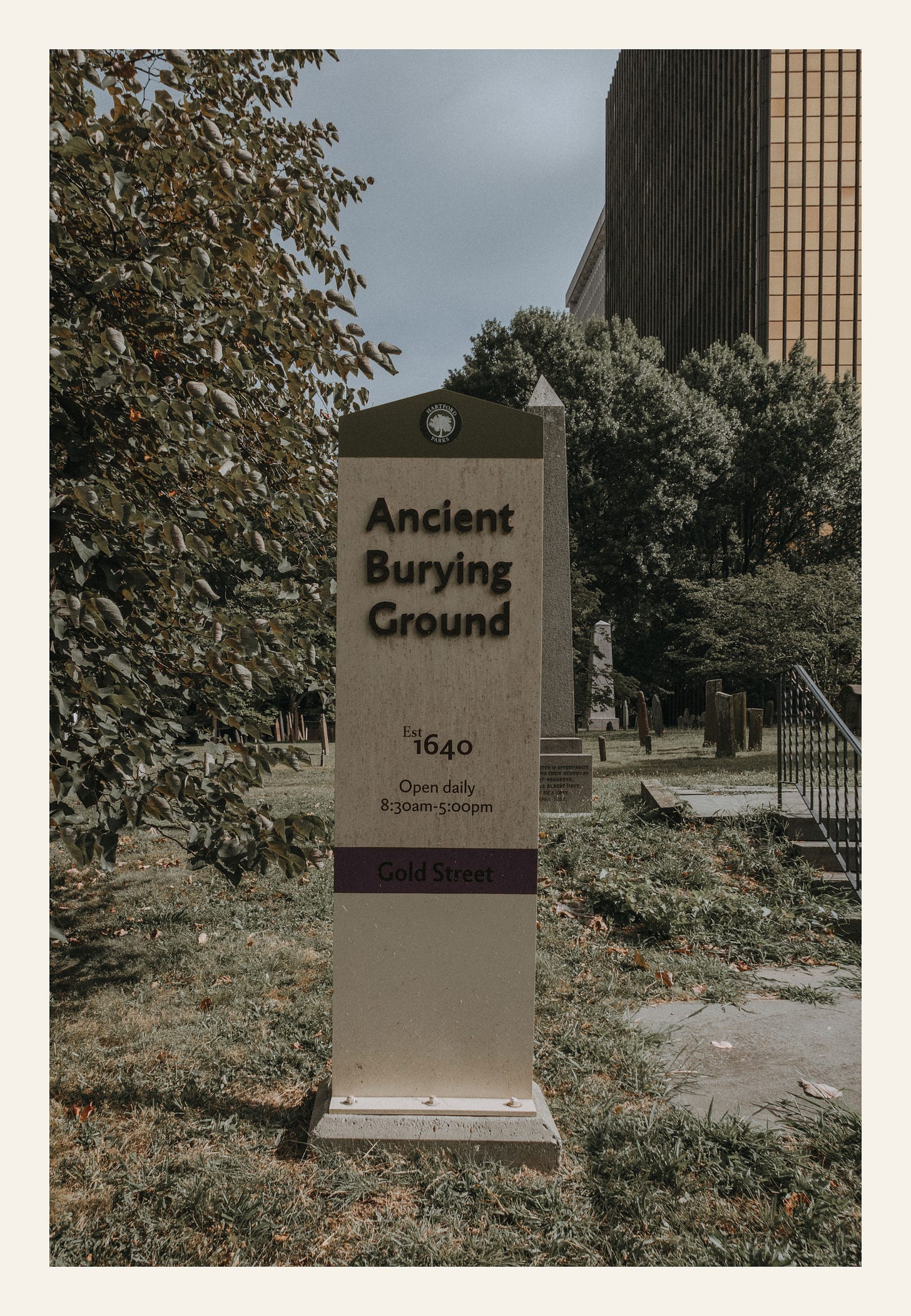 Entrance to Hartford’s Ancient Burial Grounds