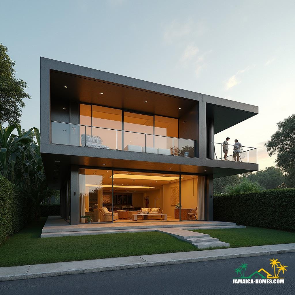 A two-story container module home, nestled in the vibrant city of Kingston, Jamaica