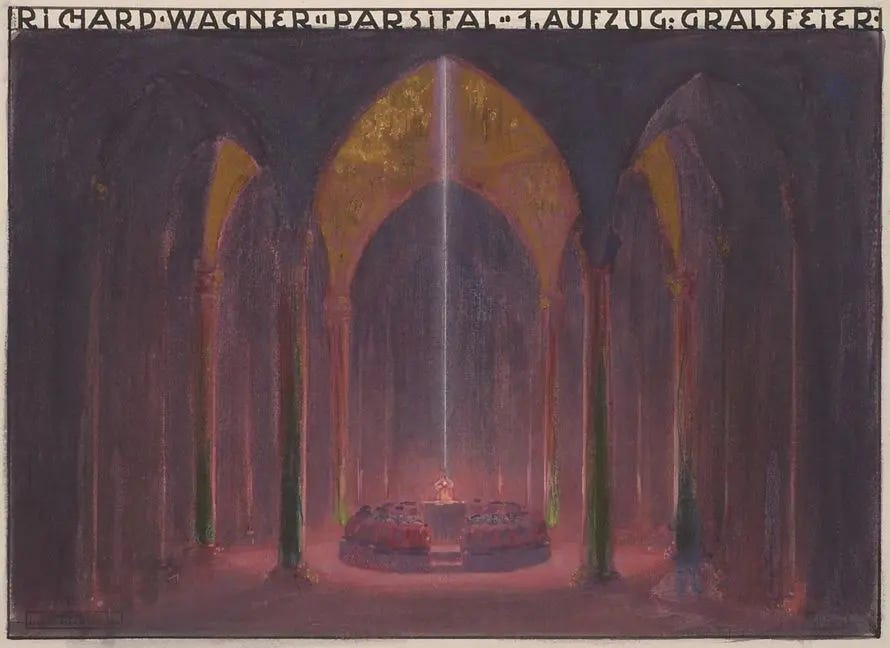Parsifal: a staging design for the Grail ceremony. Alfred Roller, 1913.