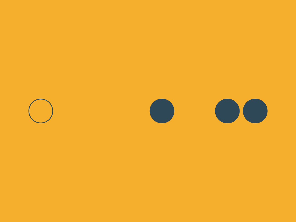 yellow background with some blue circles in the middle in a line