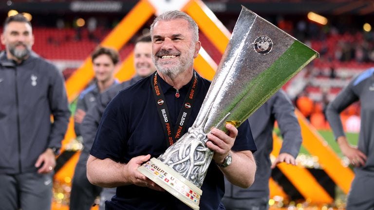 Tottenham win the Europa League: Ange Postecoglou says first trophy in 17  years will help to change club | Football News | Sky Sports Tottenham win the Europa League: Ange Postecoglou says first trophy in 17  years will help to change club | Football News | Sky Sports