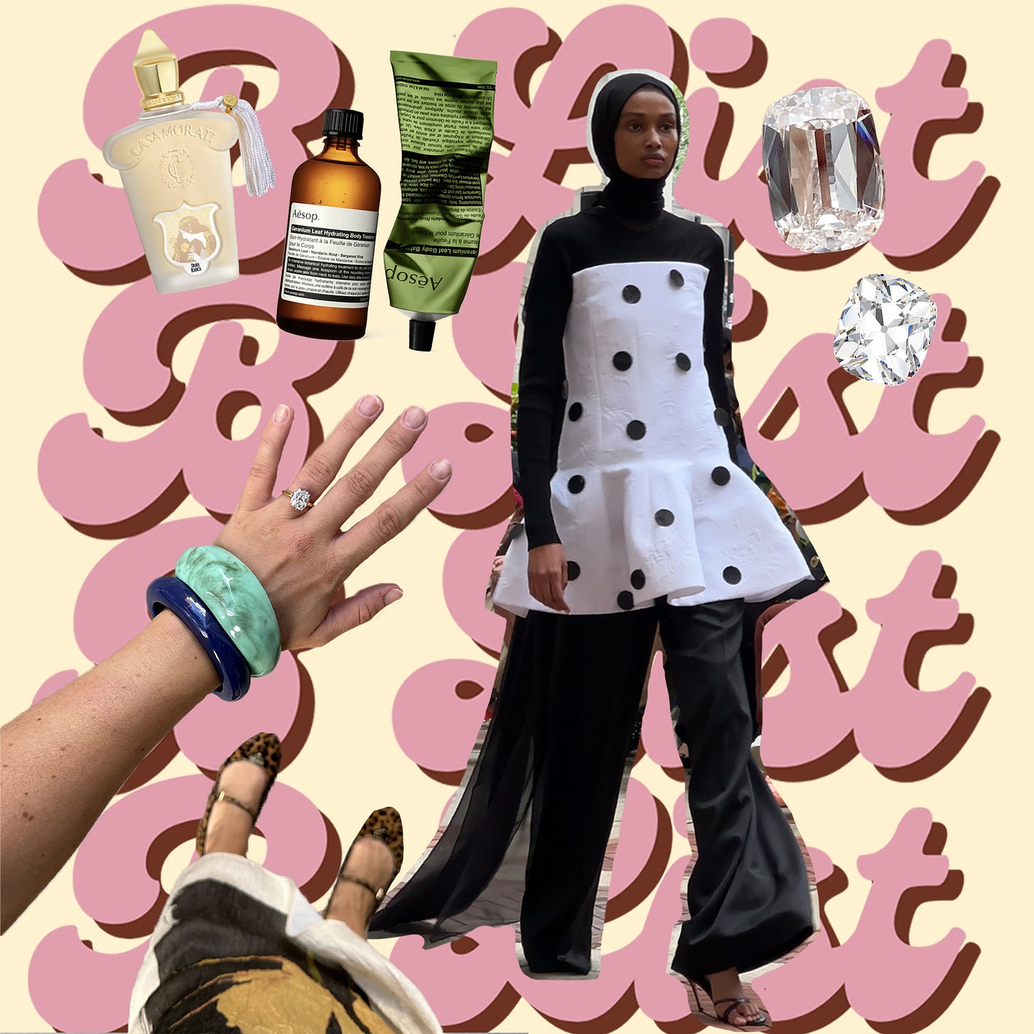 Biweekly blister images featuring Aesop, Tuckernuck, and a Prabal Gurung model