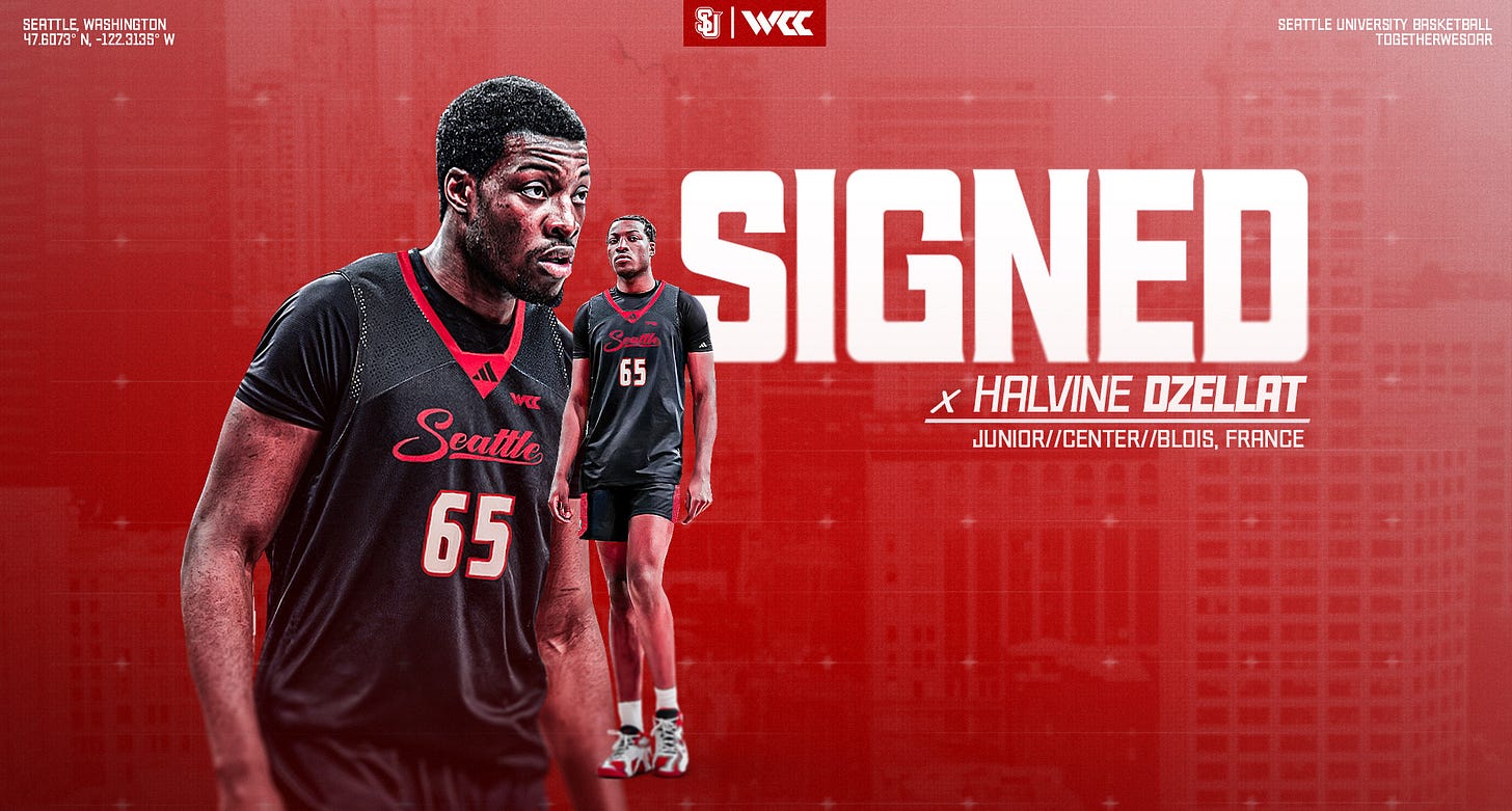 6-10 Center, Halvine Dzellat, Commits to Seattle U - Seattle University  Redhawks - Official Athletics Website