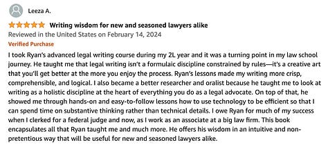 More social media posts and notes about Ryan McCarl's Elegant Legal Writing