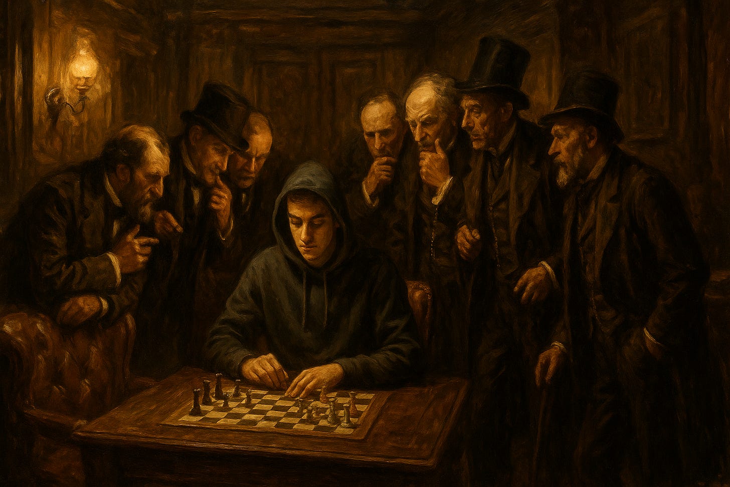 The crowd debated the position. He had already seen the endgame. The crowd debated the position. He had already seen the endgame.