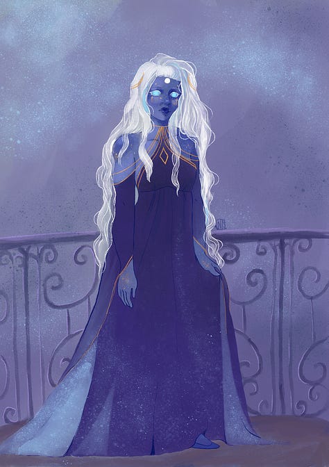 8 pictures of different characters, mostly female fantasy characters.