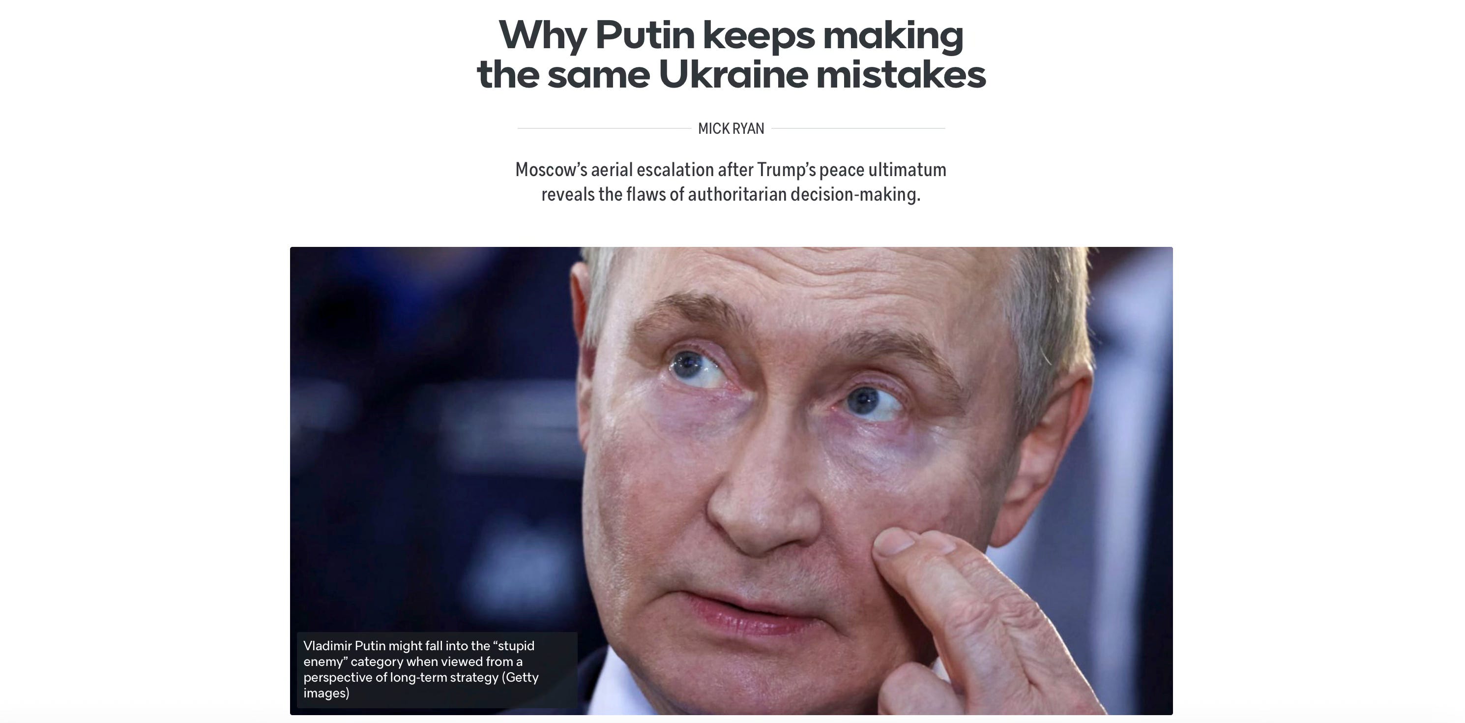 Putin and Strategic Decision-Making