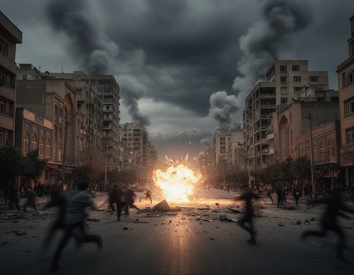 Tehran getting bombed Tehran getting bombed