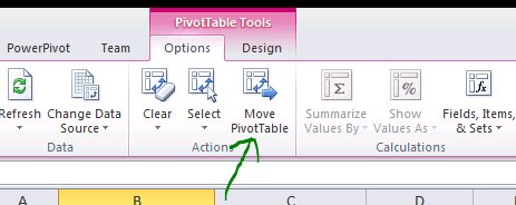 Pivot Table options Excel Move Pivot Table options Excel Move