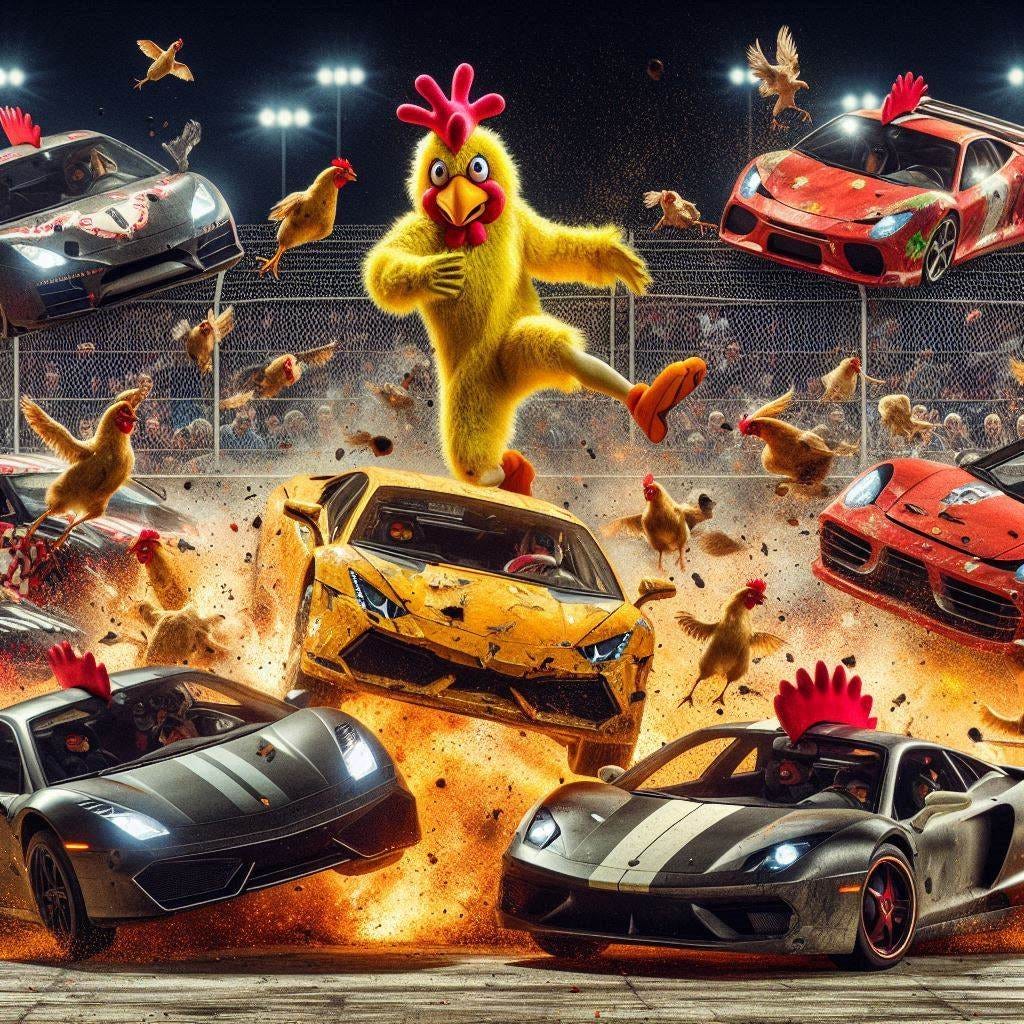 demolition derby using luxury cars