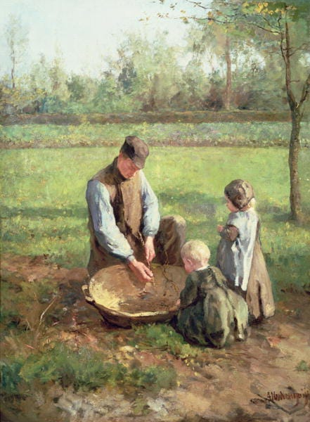 Watching father work | Albert Neuhuys | oil painting