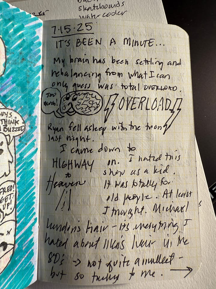 Journal Entry about a Highway to Heaven episode where Michael Landon encourages an older man to work as a TV repair man, as it's a lucrative career, and today we don't even bother to fix them, and most people don't bother to properly recycle them either.