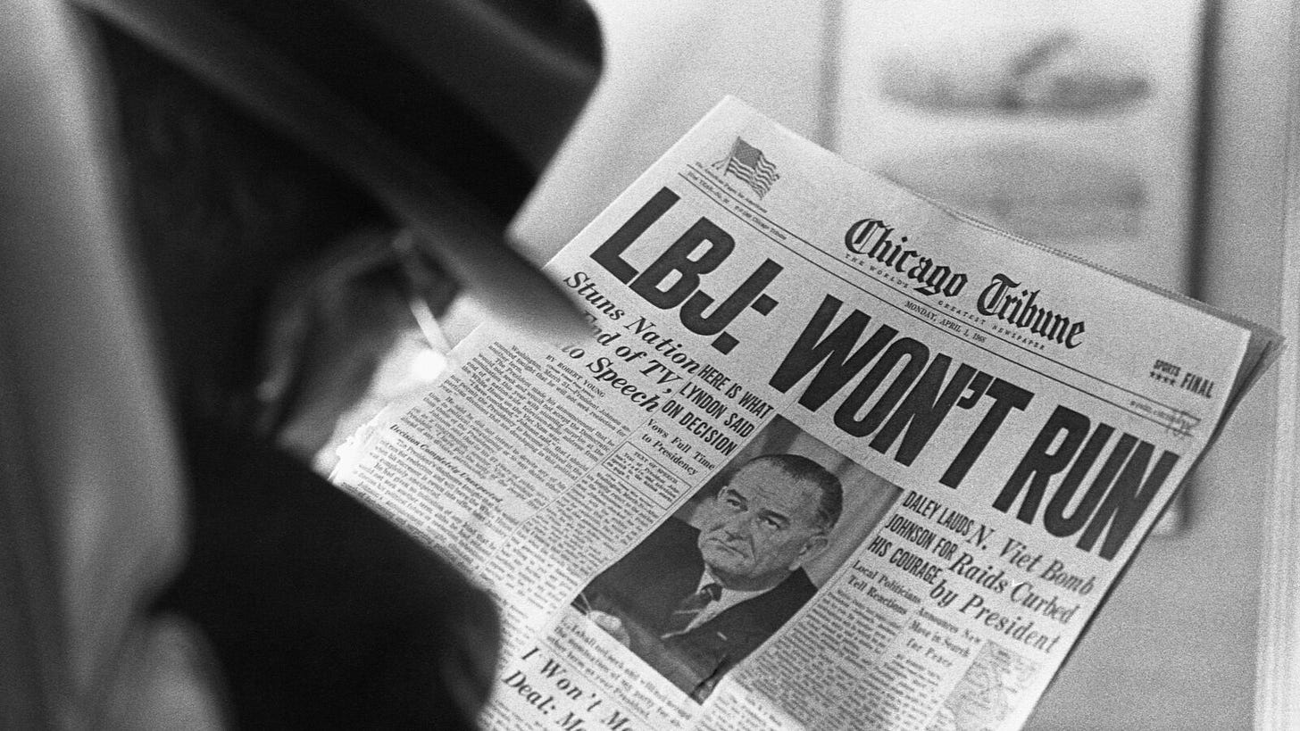 Opinion | Biden Must Consider the L.B.J. Example in 1968 - The New York  Times