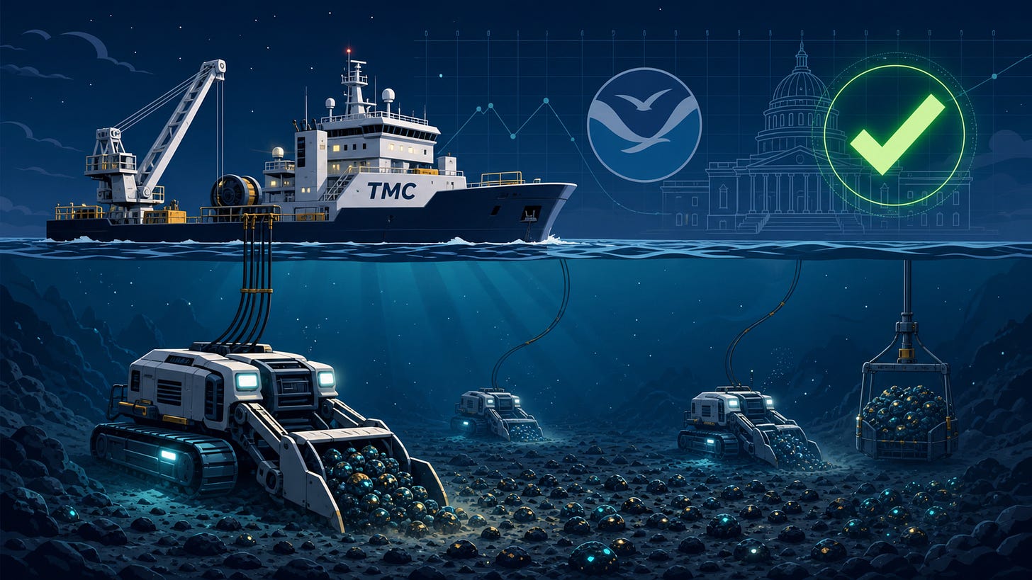 Editorial-style illustration of deep sea mining in the Clarion-Clipperton Zone after NOAA approval. Editorial-style illustration of deep sea mining in the Clarion-Clipperton Zone after NOAA approval.