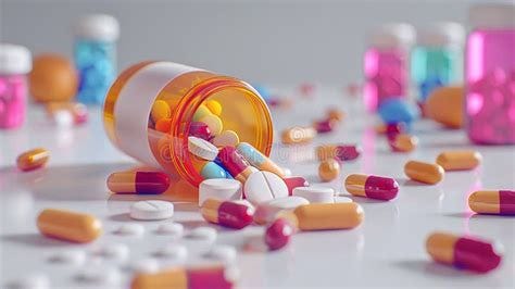 Spilled Medication on White Surface Stock Illustration - Illustration ...