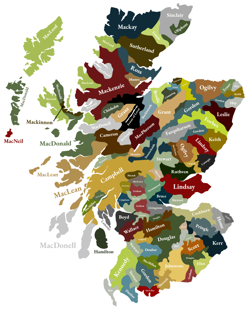 Scottish Clans map : r/MapPorn
