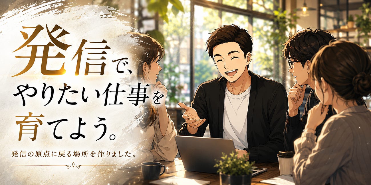 「発信で、やりたい仕事を育てよう。」noteやSubstackで一緒に積み上げる仲間を募集します。