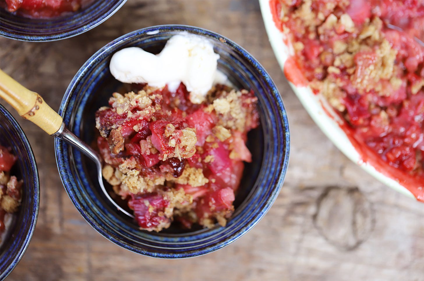 Gingery Strawberry Rhubarb Crisp, Cook the Vineyard
