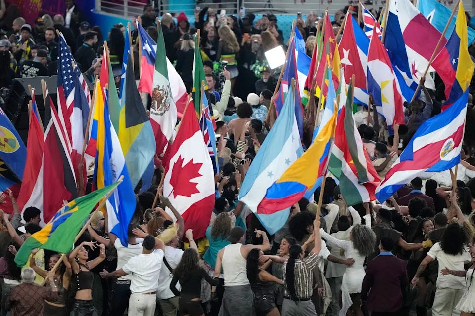 Super Bowl 2026 halftime features Canada shoutout and a waving flag: 'Bad  Bunny is Canada down,' viewers say - Yahoo News Canada