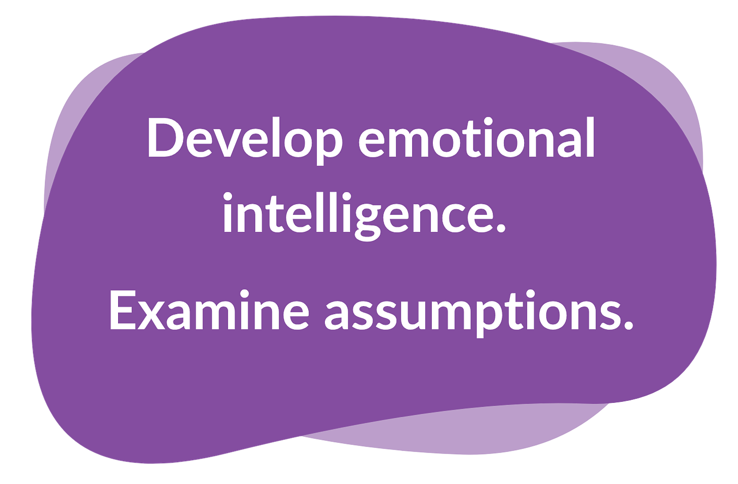 Develop emotional intelligence.   Examine assumptions.