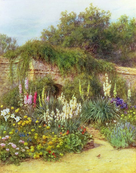 Cottage & Figures - Munstead Wood Gardens, Godalming, Surrey -Washing Day
