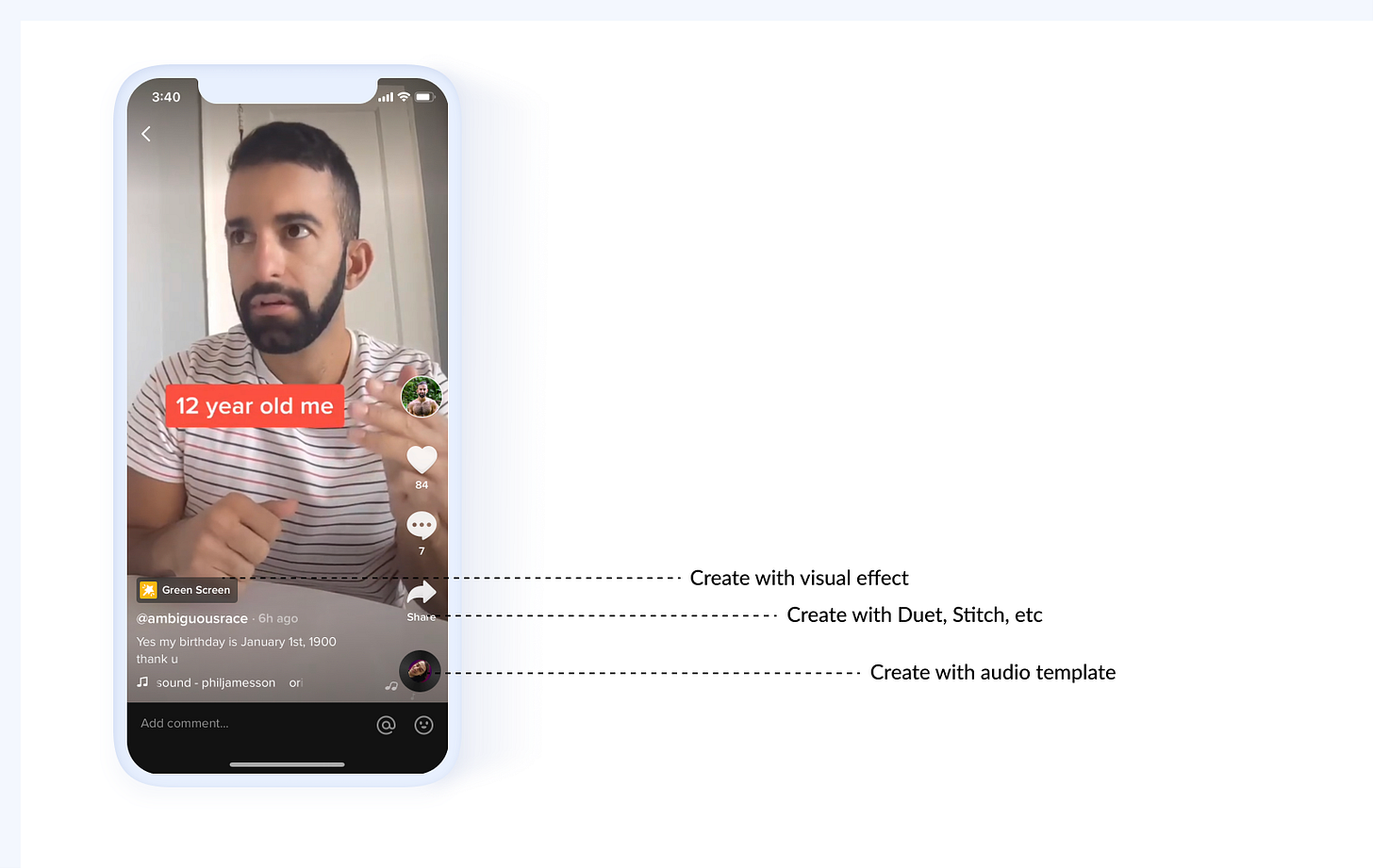 TikTok makes tools used in any video you consume clear and accessible.