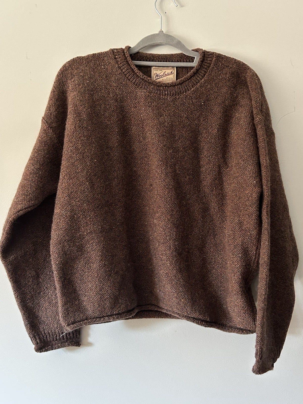 Woolrich Women's Large Brown Wool Blend Sweater Vintage Made In USA Pullover - Picture 1 of 10
