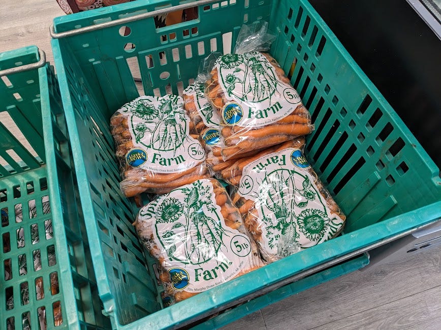 crate of carrots