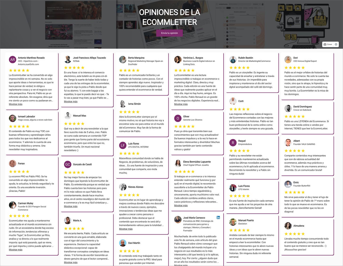 Opiniones de la EcommLetter PRO