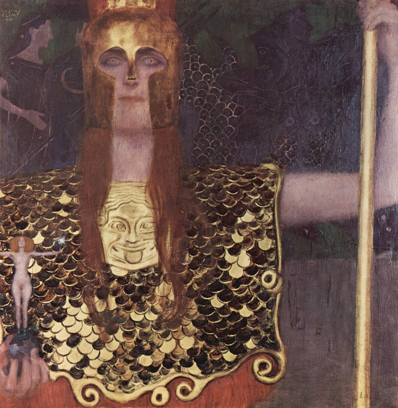 Klimt Pallas Athene golden armor