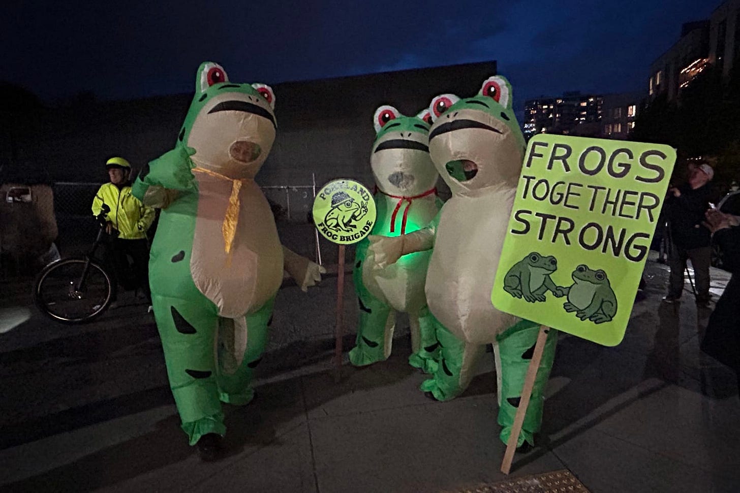 Costumed protesters in Portland defy description of the city as a 'war zone'