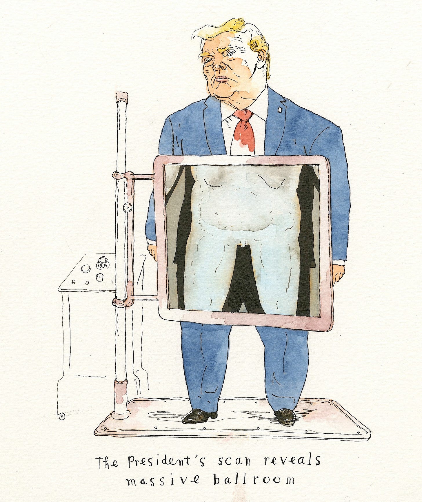 May be art of ‎text that says '‎บททร์ Tfe President's President'sscanrevsals ؟ scan reveals massive ballroom m‎'‎