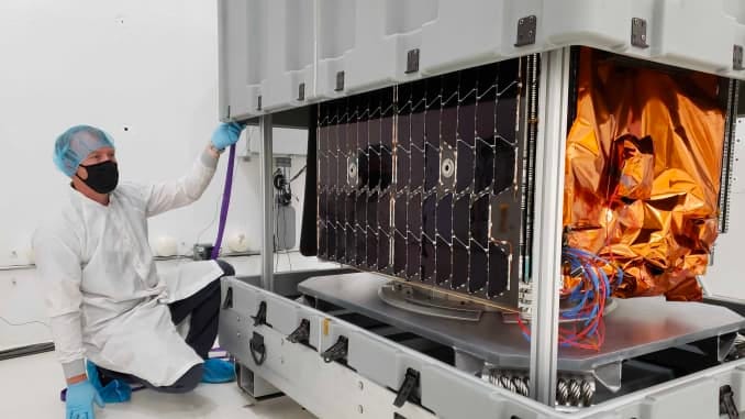 The company's first commercial satellite.
