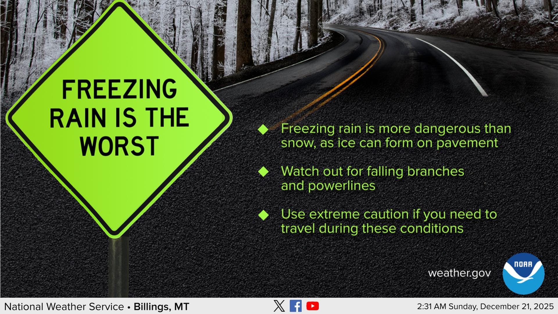 Freezing Rain May Make Roads and Walkways Dangerously Slick Today and ...