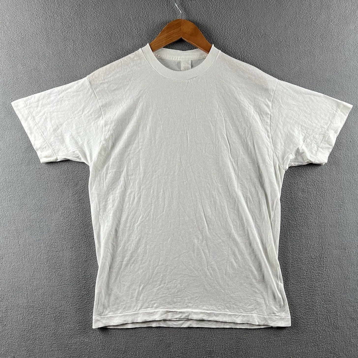 Vintage Fruit Of The Loom Shirt Mens Large White Blank Single Stitch 90s Tee USA - Picture 1 of 9