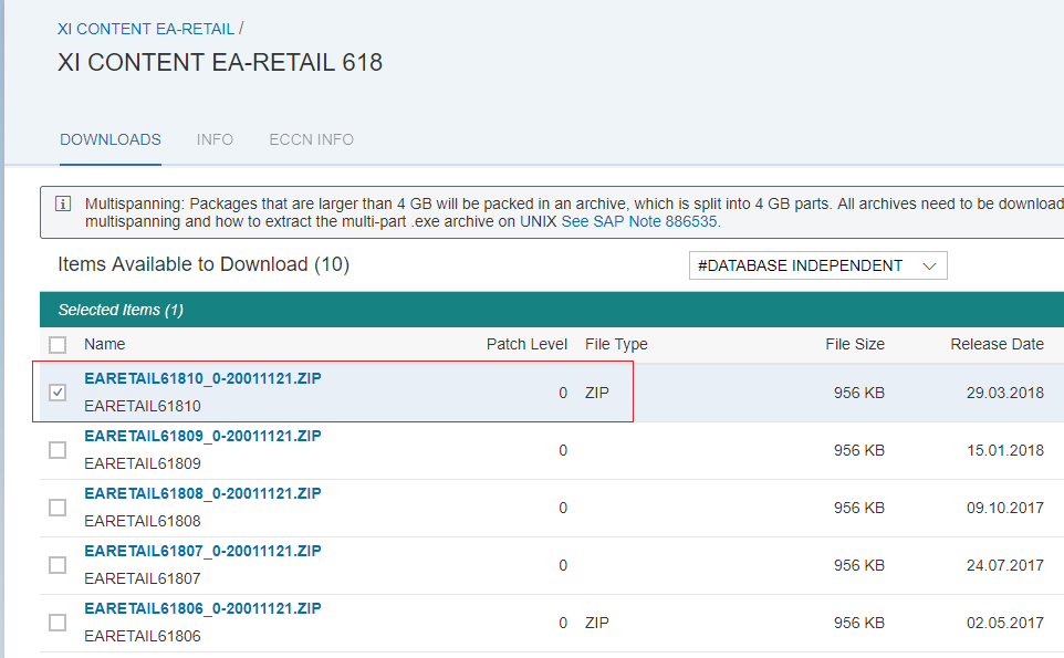 Select the correct patch level Select the correct patch level