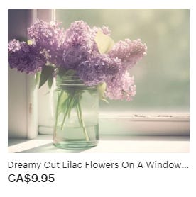 Lilac Flower Print on Etsy
